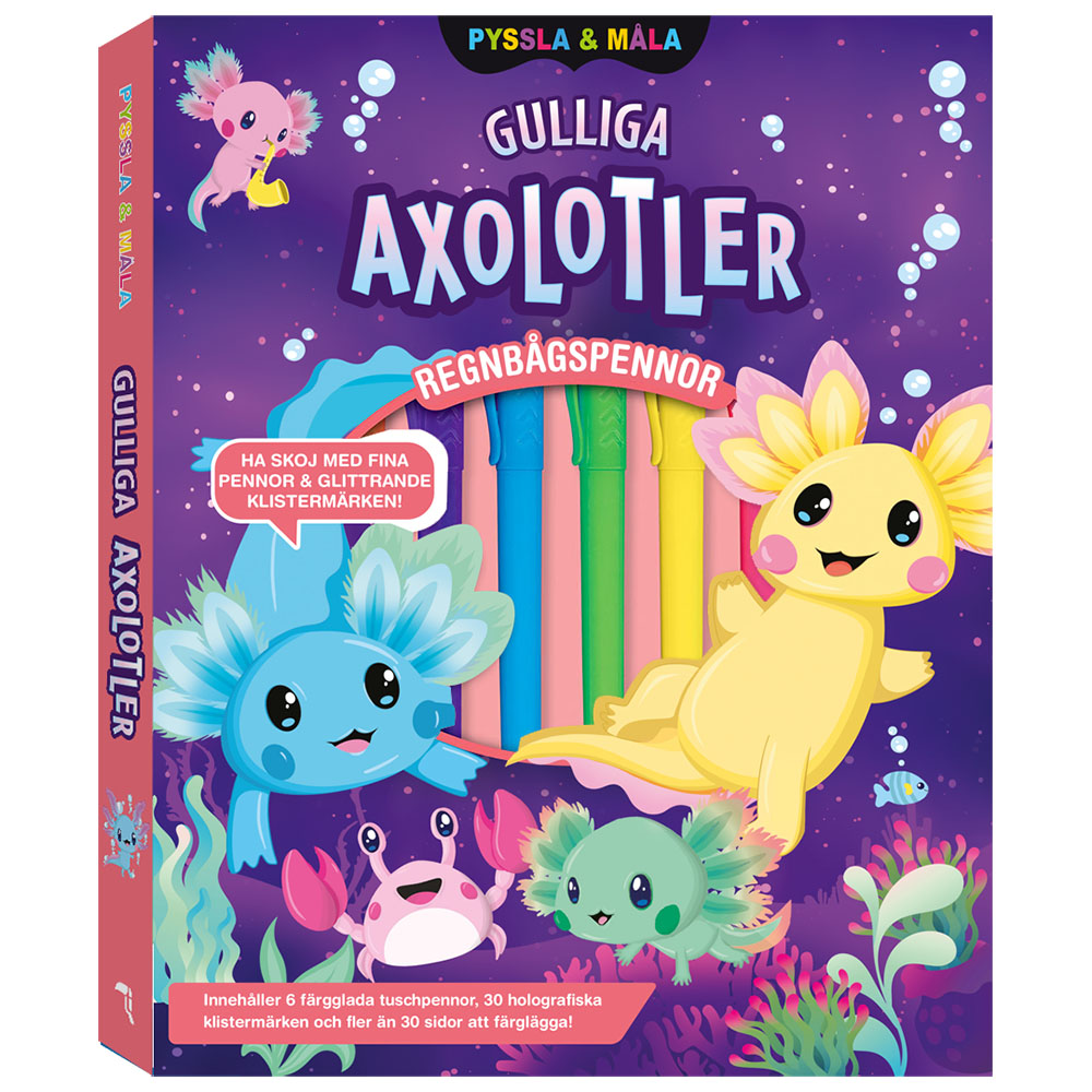 Pyssla och måla: Gulliga axolotler