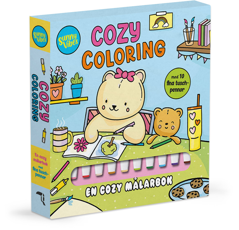Cozy coloring. En cozy målarbok med 10 fina tuschpennor